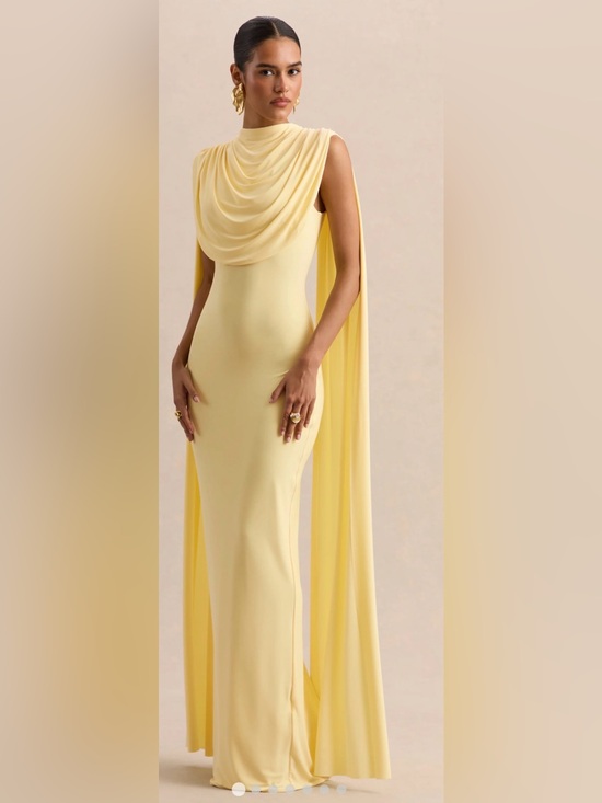 Club London Dresses & Skirts - Elegant Draped Yellow Evening Gown